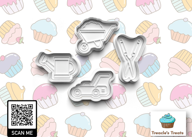 Gardening Theme Fondant/cookie stamps with cutters