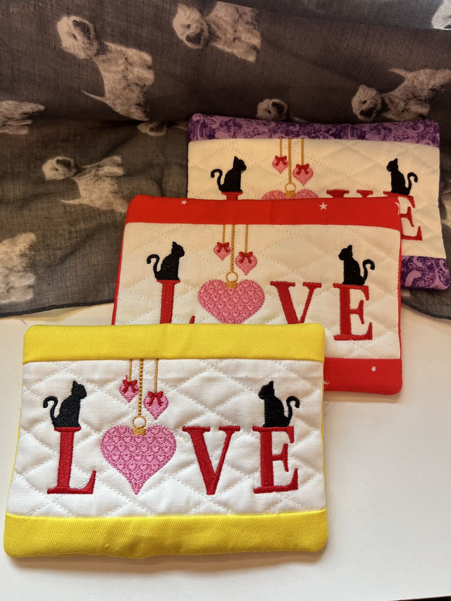 Love Cats Mug Rug/Coaster