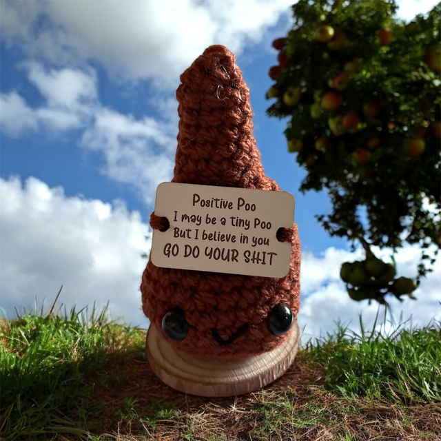 Crocheted positive pal (rude poo)
