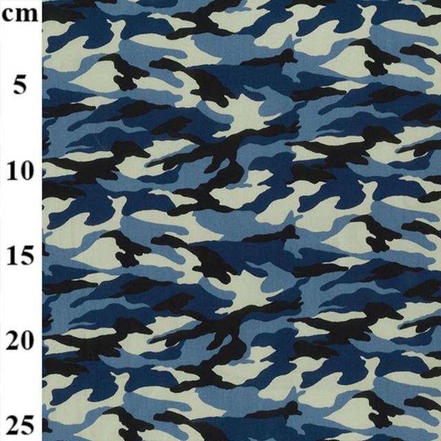Rose and Hubble Blue Camo Cotton Poplin 