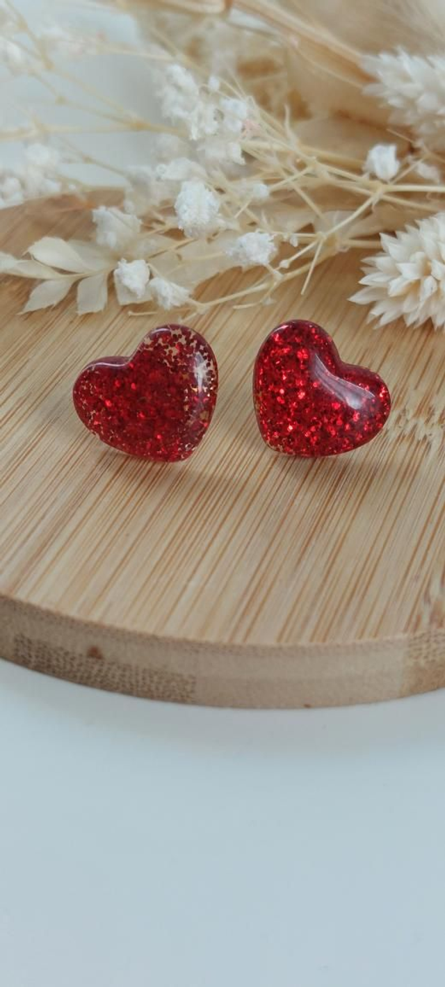 Boucles d&#039;oreilles Livi rouges 