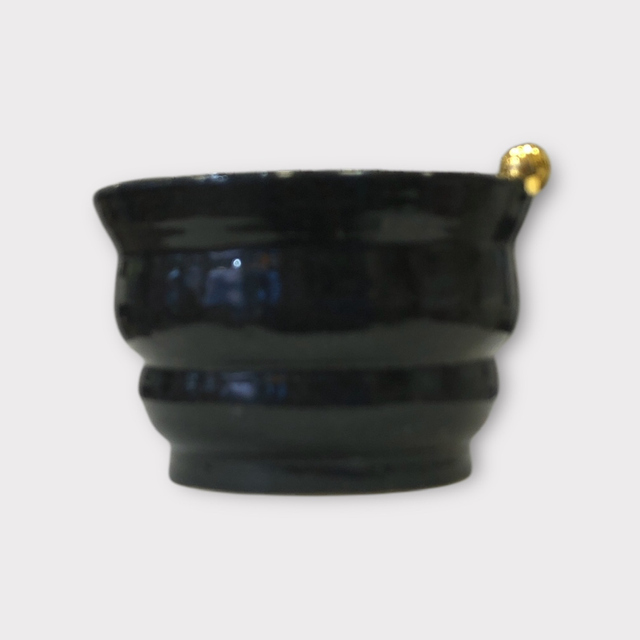 Skål m. Guldknop, sort - Helle Bornæs 