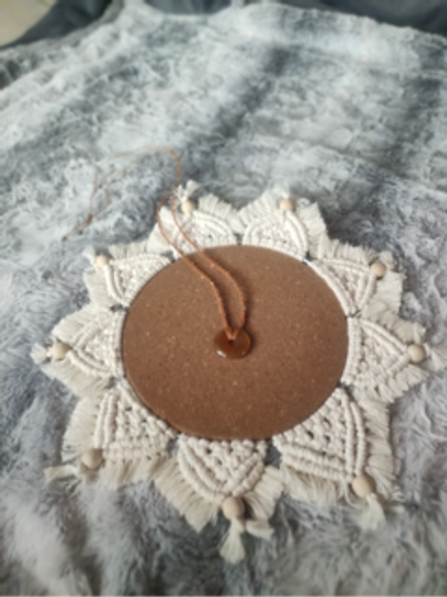 Collier marron orangé  avec donut cornaline