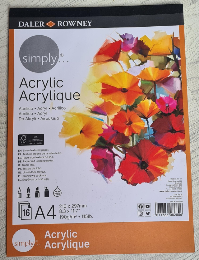 Daler Rowney A4 Acrylic Linen textured Paper