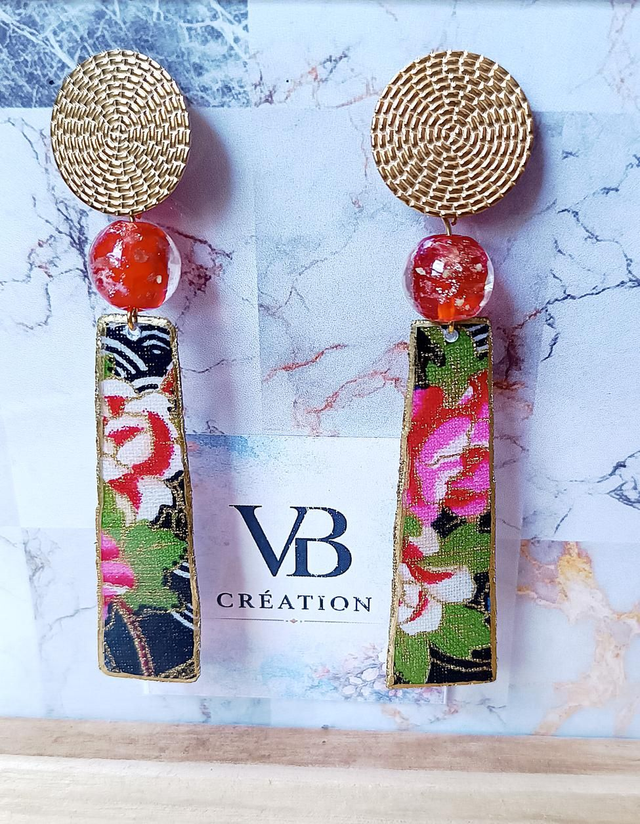 Boucles d'oreilles grandes Floréa avec perles
