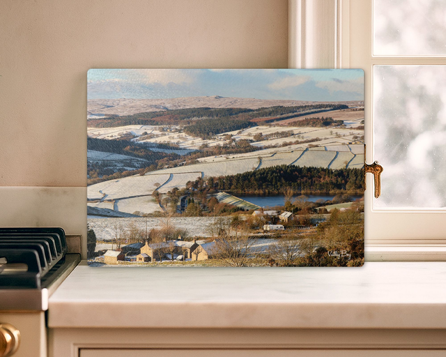 "A Winters Morning at Bradfield" Glass Worktop Saver   