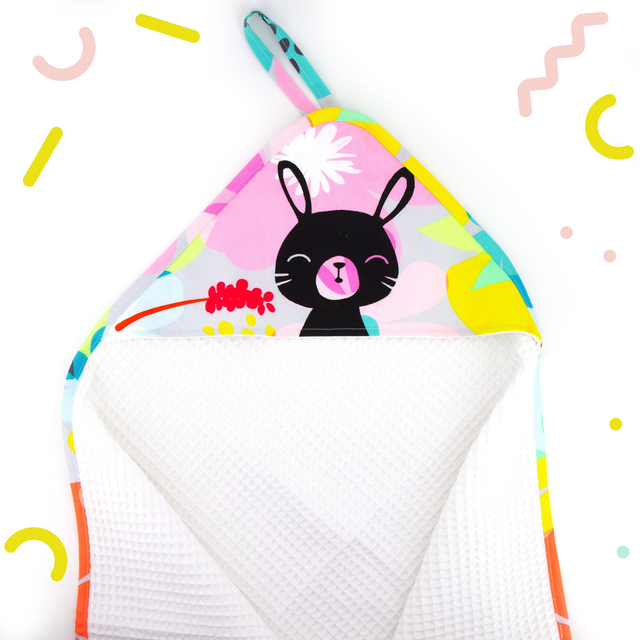 Cape de bain et Gant GRANDES FLEURS