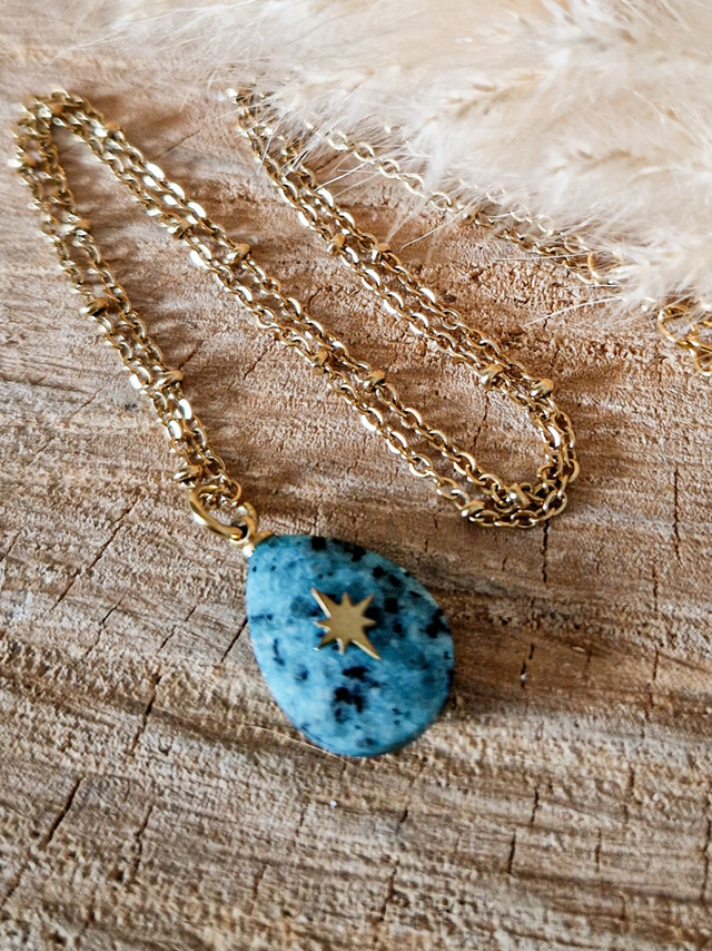 Collier "Apatite - étoile" - Modèle doré