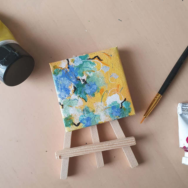  Mini-schilderij op ezeltje 005