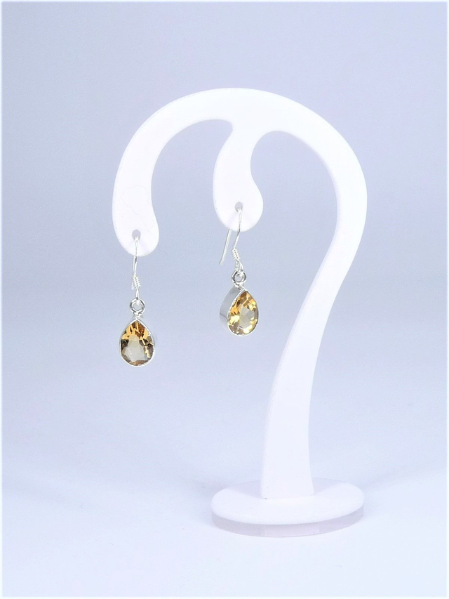 Boucles d’oreilles citrine facettées et argent