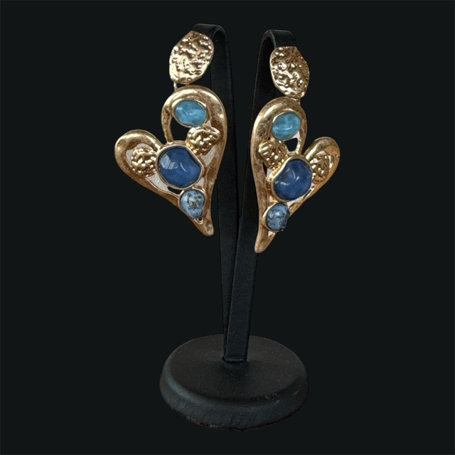 Orecchini cuore e pietre - 26CC-22