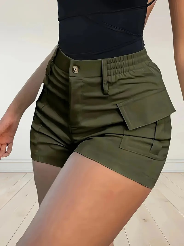 Women's High-Waisted Black Shorts 