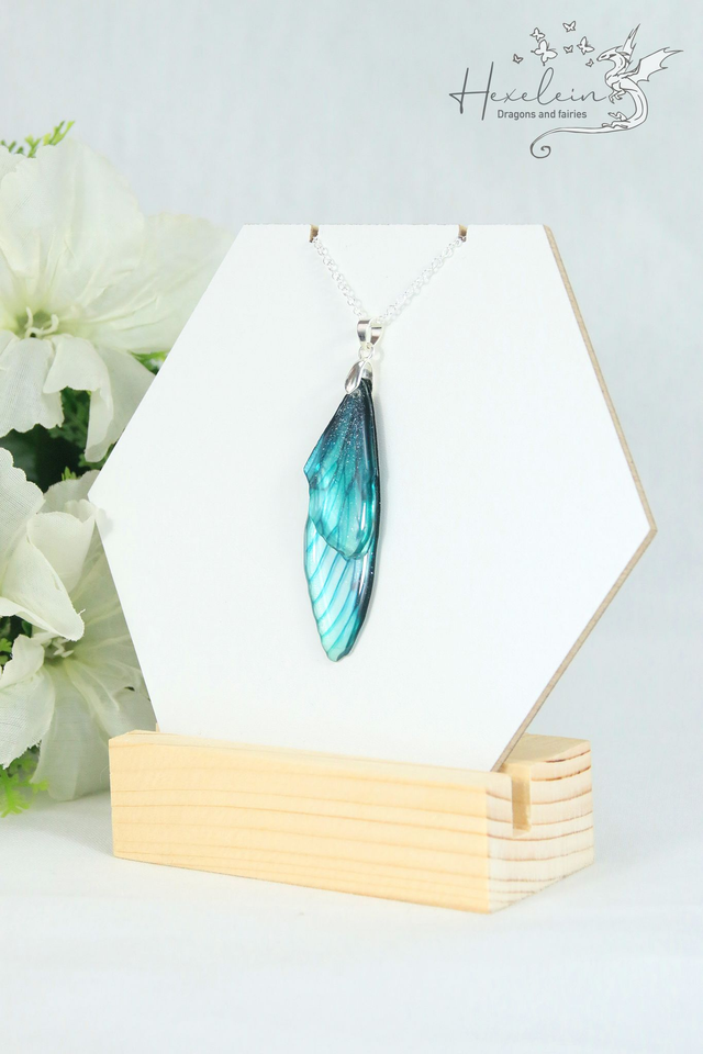 Turquoise fairy wings pendant