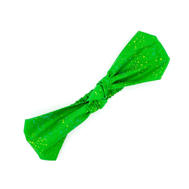 Knotted Elasticated Headband - Green Speckle