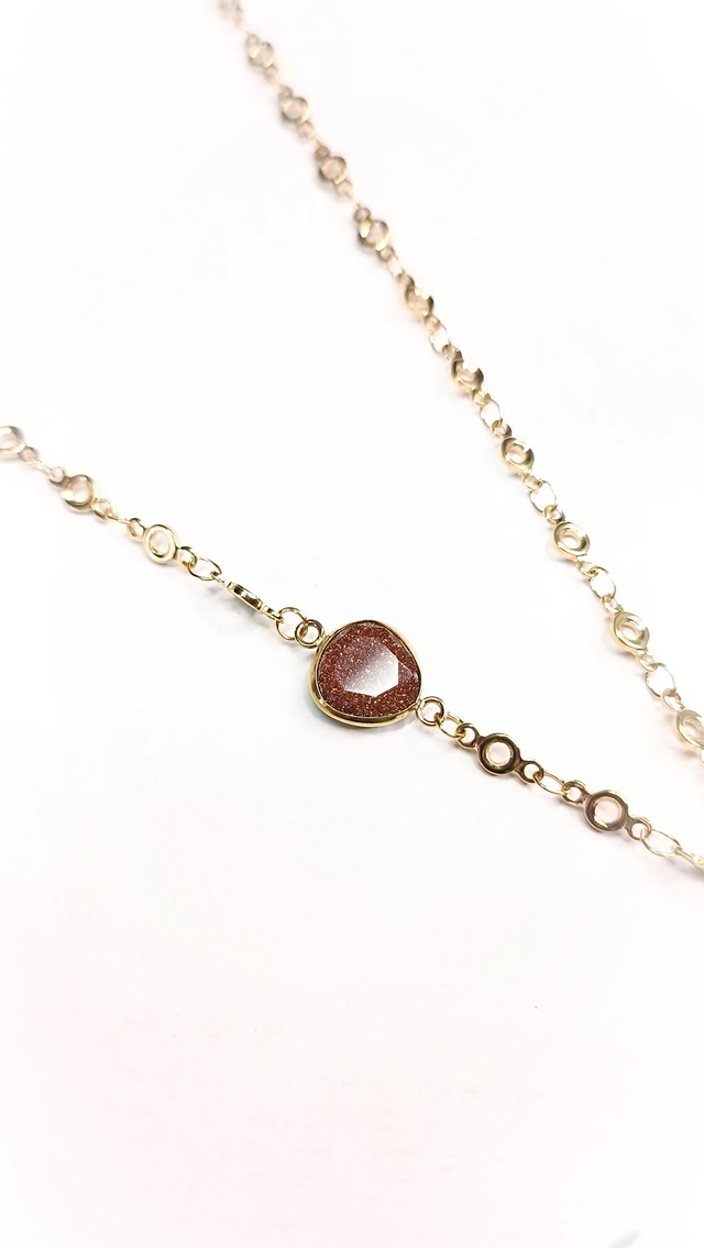 Collier VANAH - Rouge Automne - Pierre de soleil