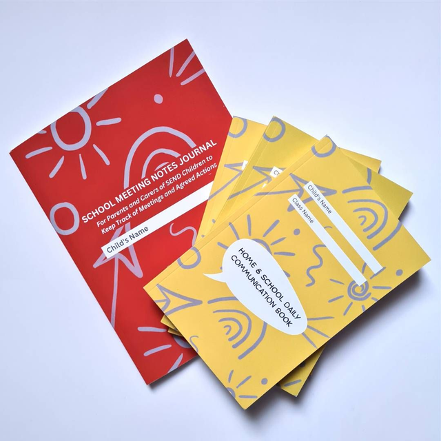3 X Home &amp; School Communication Book + 1 X School Meeting Notes Journal