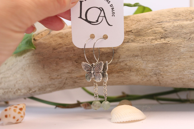 Boucles d&#039;oreilles fluorite &quot;Alyah&quot;