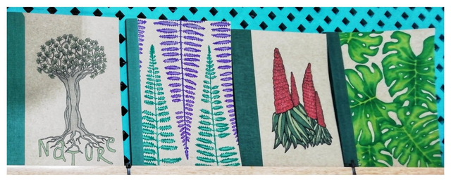 CUADERNO DE PAPEL CRAFT pintado a mano