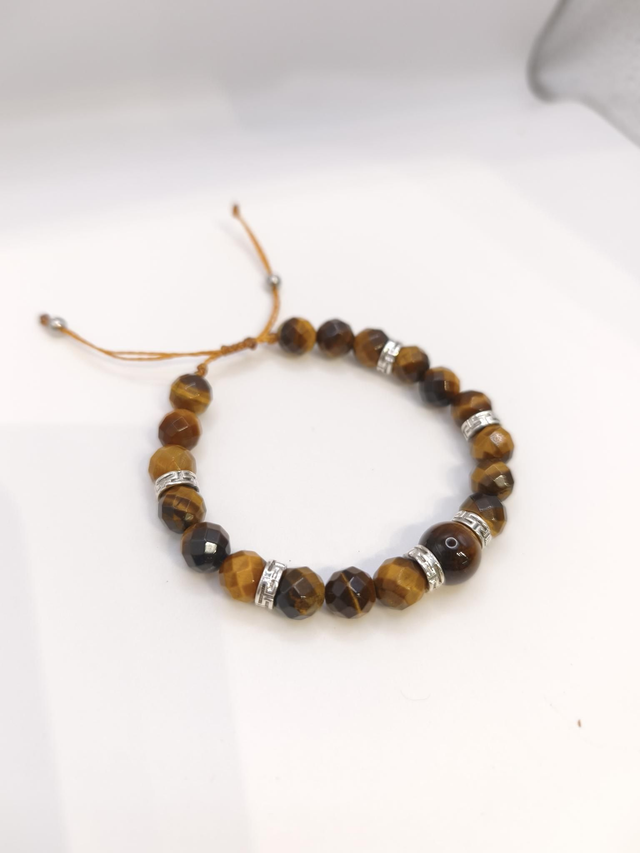 Bracelet femme oeil du tigre facetté 