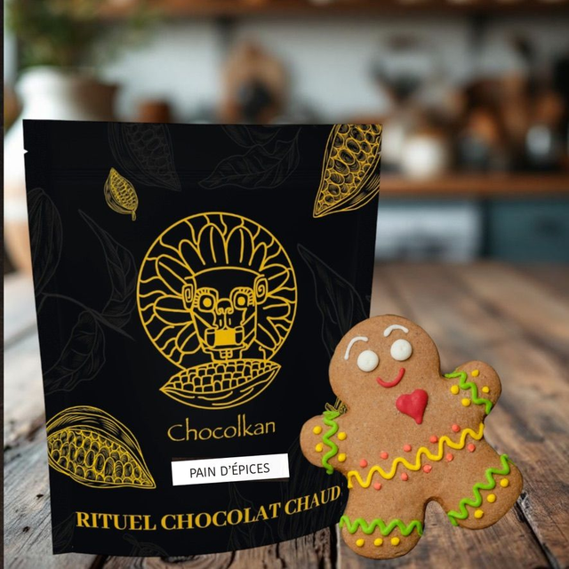 Doypack Choconoël 0.5kg - Rituel Chocolat Chaud au pain d'épices -  Équateur 65%