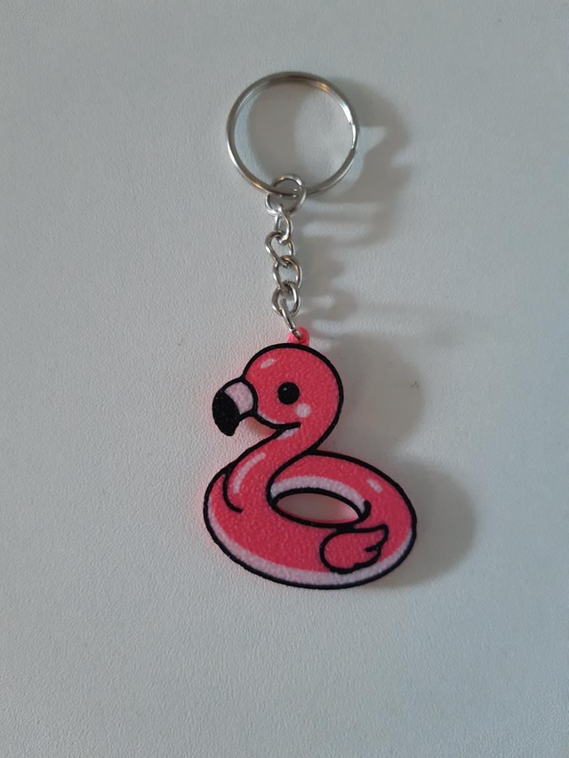 Schlüsselanhänger Flamingo-Schwimmreifen
