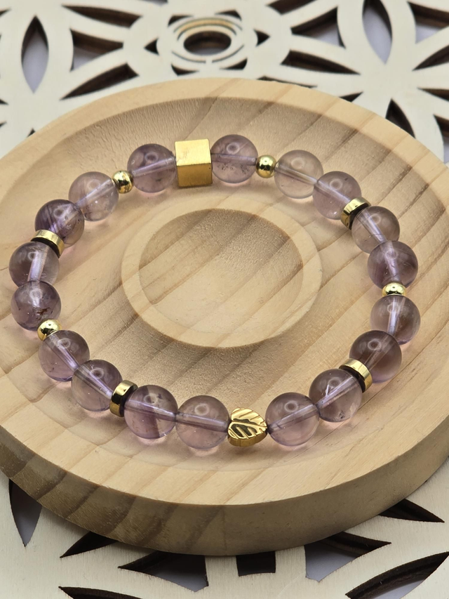 Bracelet Améthyste claire 0,8 cm 