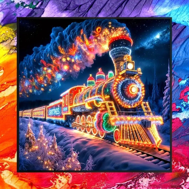 Diamond Painting Festlicher Weihnachtszug