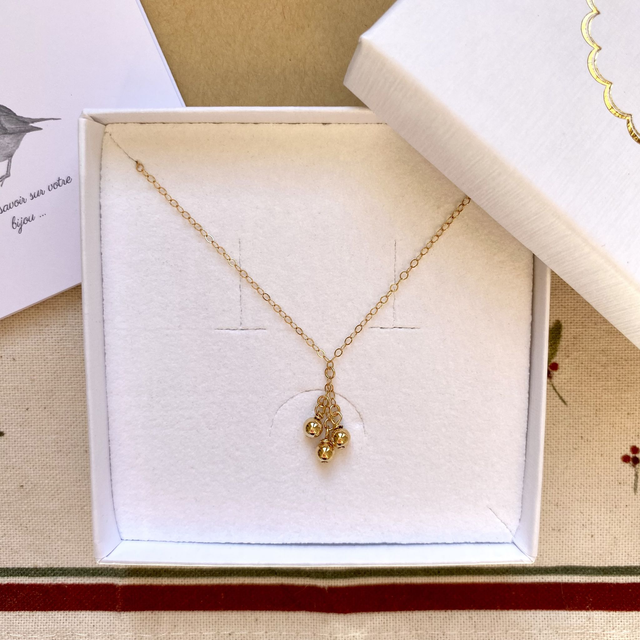 Collier en gold filled - Les baies du rouge-gorge
