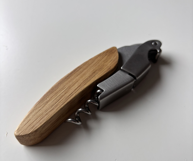 Sacacorchos madera y acero inoxidable 