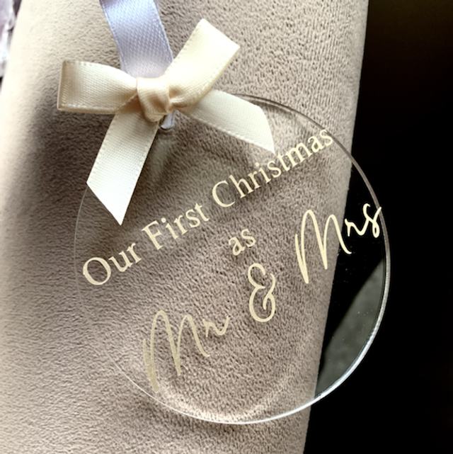 First Christmas Mr &amp; Mrs Acrylic Disc Keepsake