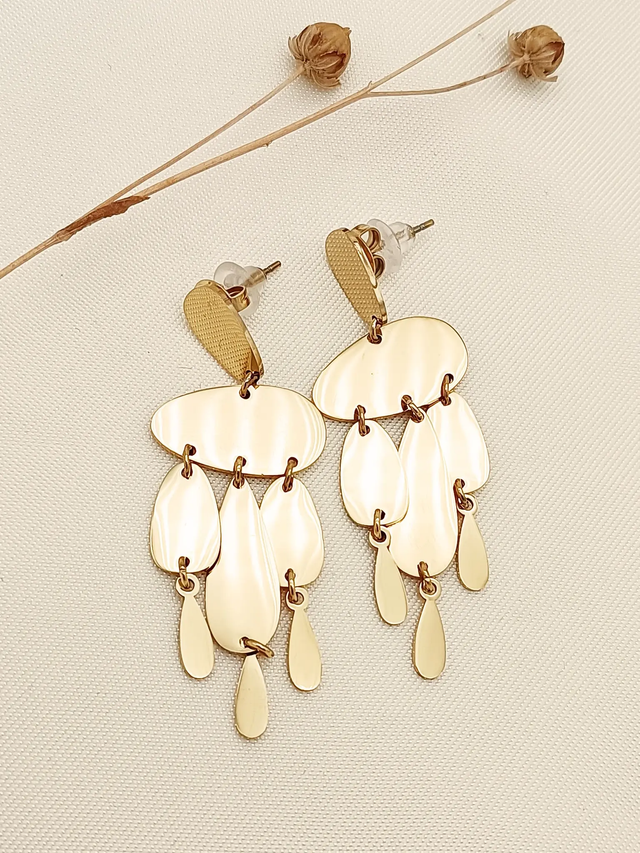Boucles d'oreilles dorées sonette à vent