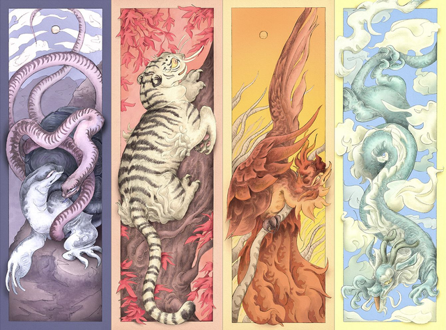 The Four Symbols A4 print