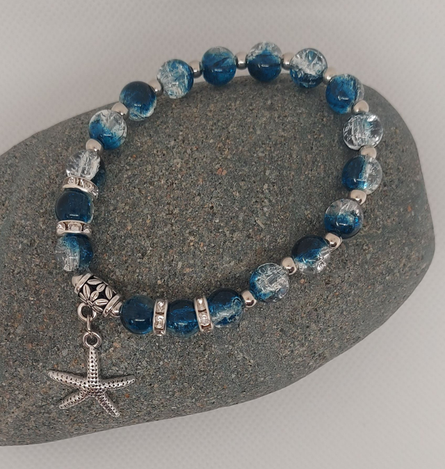 Aqua Themed Stretch Bracelet