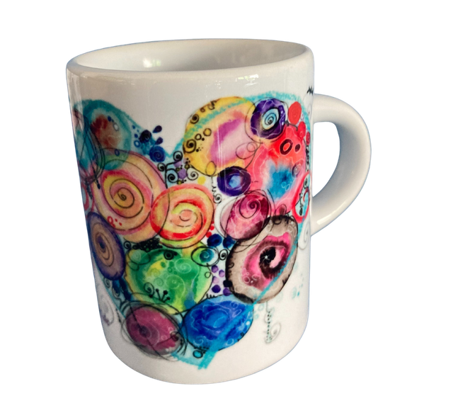 Keramiktasse "Herz blau"