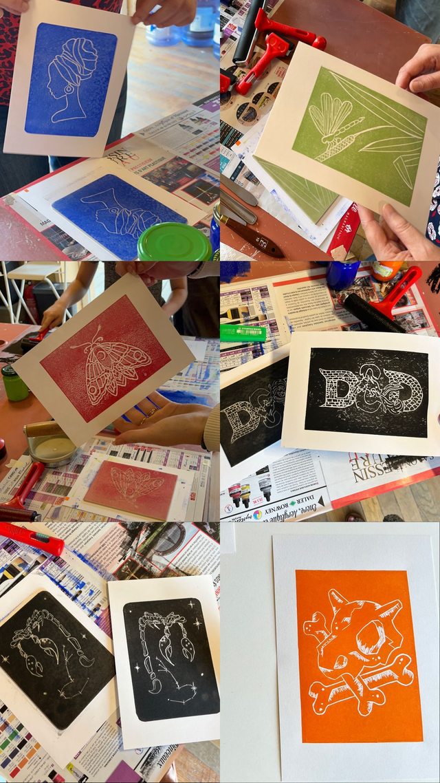 Carte cadeau pour un Atelier d'Initiation Linogravure à Lyon avec Maslau en 2026