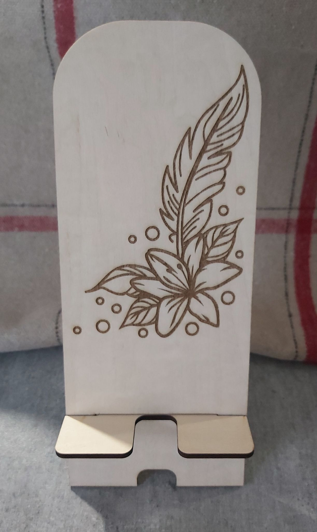 Support de téléphone  plume 