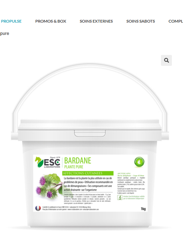 BARDANE – Démangeaisons saisonnières cheval – Plante pure