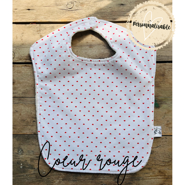 Grands bavoirs &quot;Coeur rouge&quot;