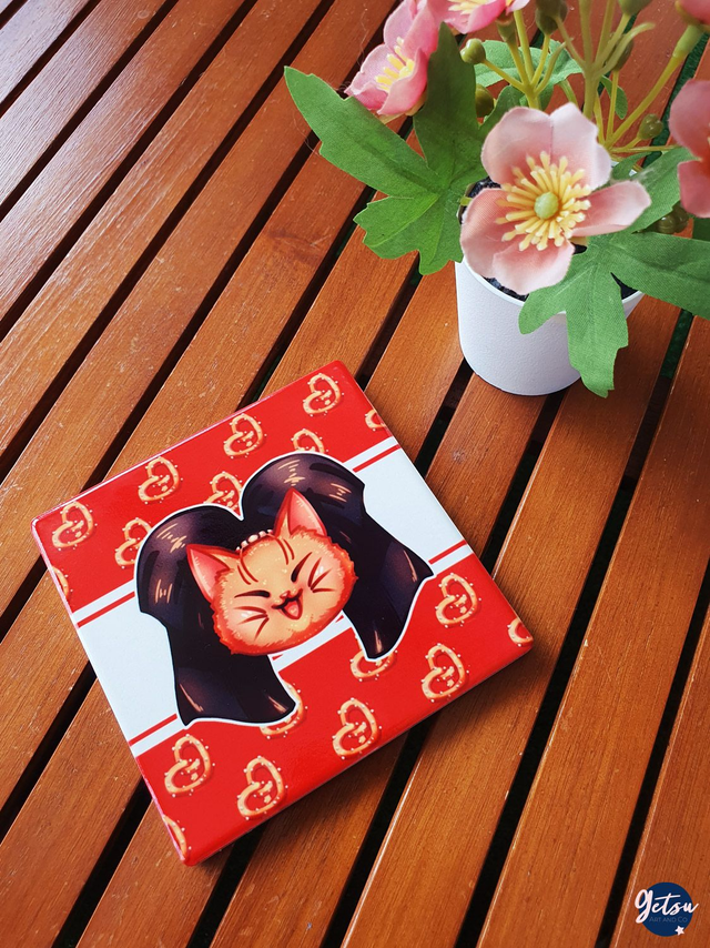 Sous-verre en porcelaine chat alsacien