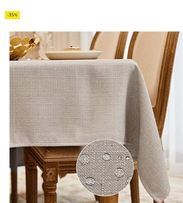 WAITER TREE Mantel (140 x 140). Antimanchas Mantel Mesa Rectangular Efecto Lino Manteles de Mesa Impermeable