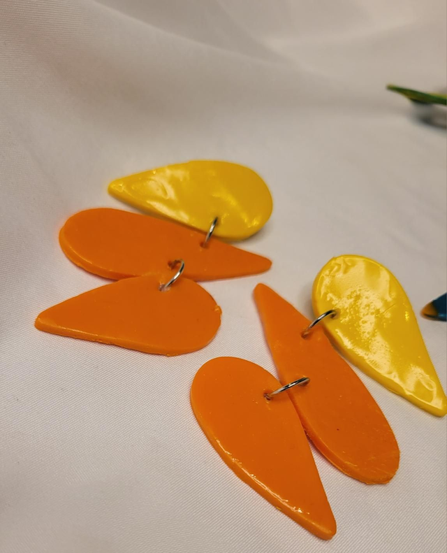 Polymer clay(yellow and orange petals)