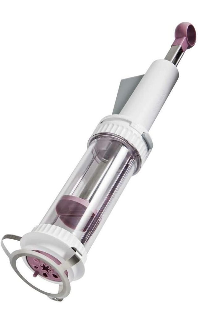 Betty Bossi Cookie Press für einfaches Teig-Ausstechen - Plätzchen Presse mit 6 verschiedenen Motiven


