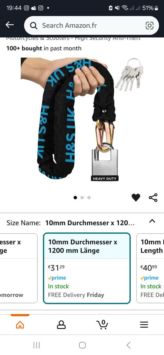 Zzz on hold Padlock and Chain 10mmx1200mm