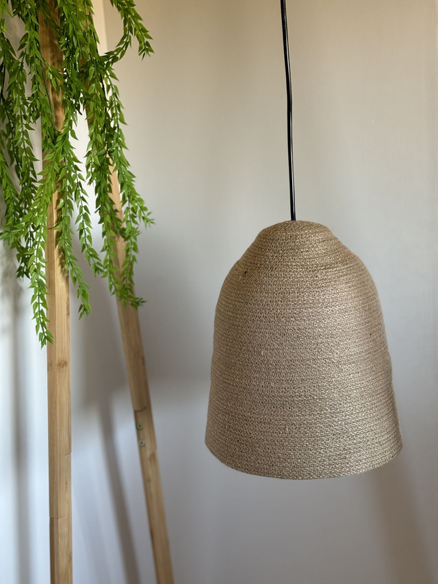 Abat-jour naturel de suspension tresse jute