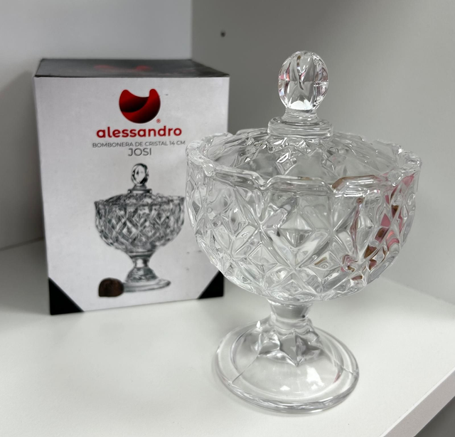 Portacaramelle in vetro con coperchio 14 cm