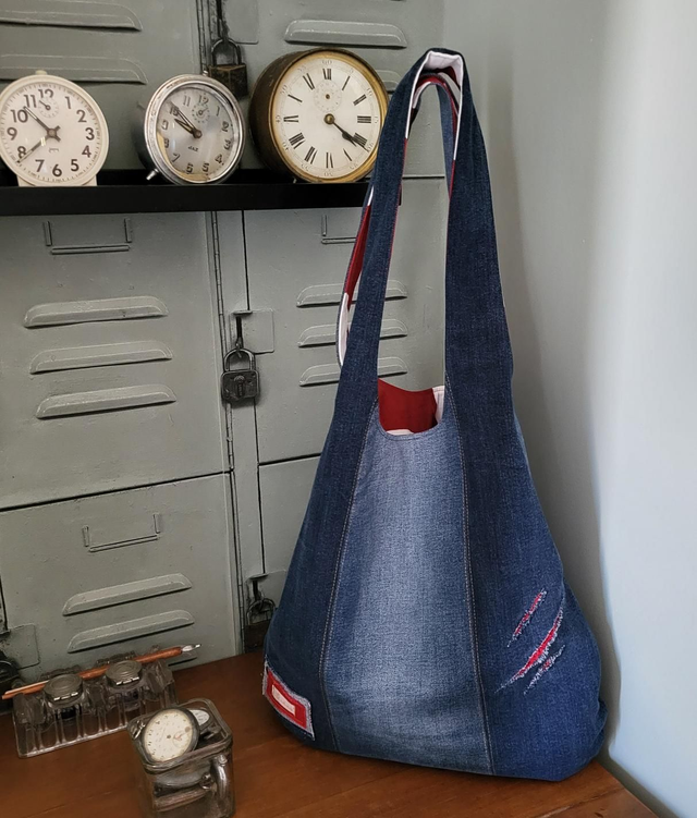 Sac Hobo réversible- Coeur de Jeanne 