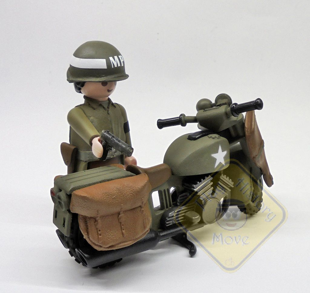 US Army Motocicleta Harley WLA42 + POLICIA MILITAR ☆ MILITARY POLICE