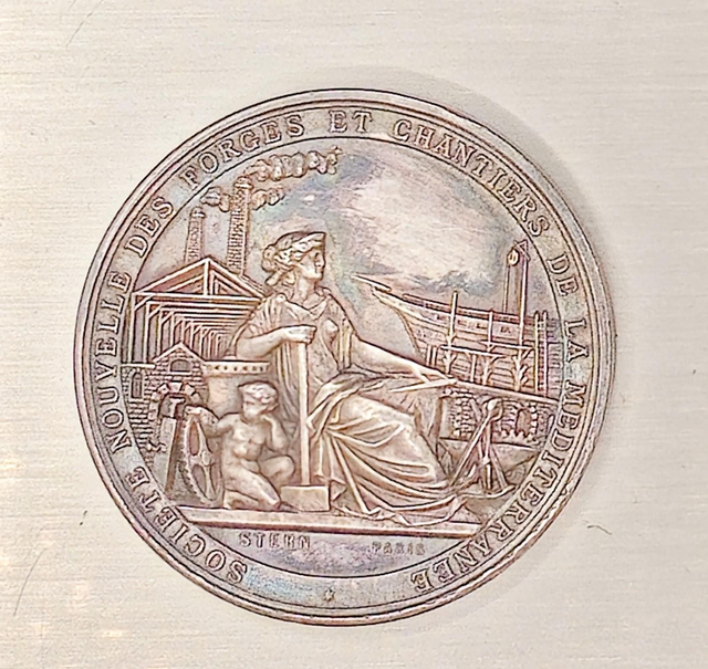 Médaille historique en Argent 1855 signée Stern