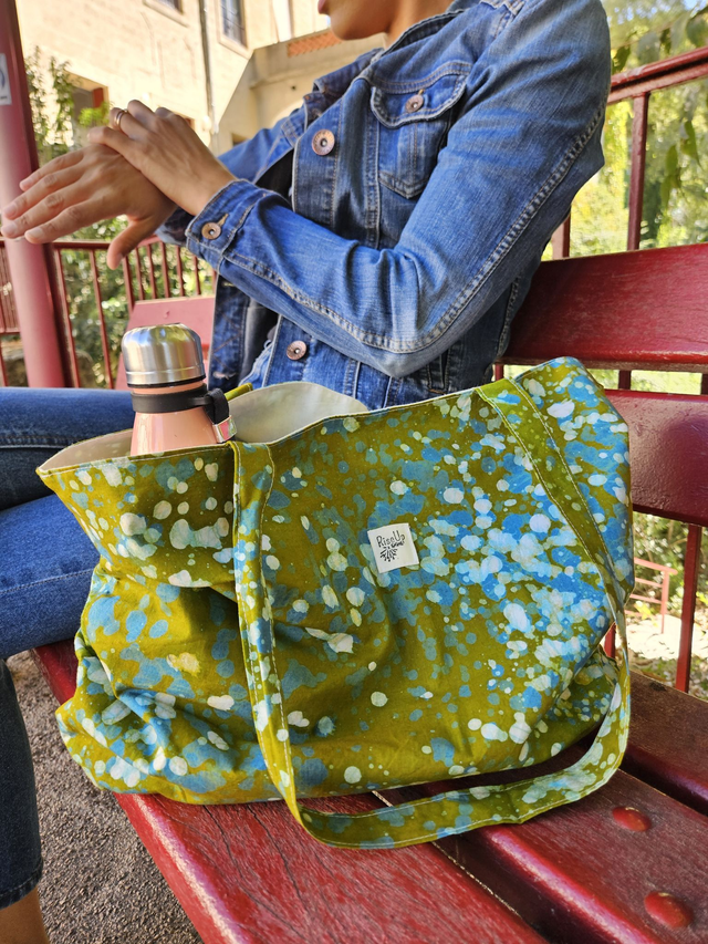 Grand cabas organisateur motif Pluie d'Espoir 💚