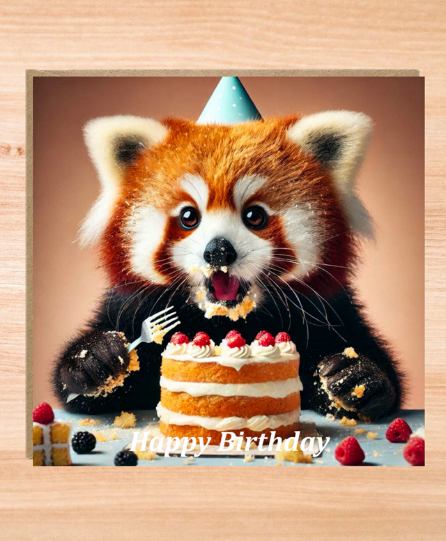 Red Panda Birthday Card